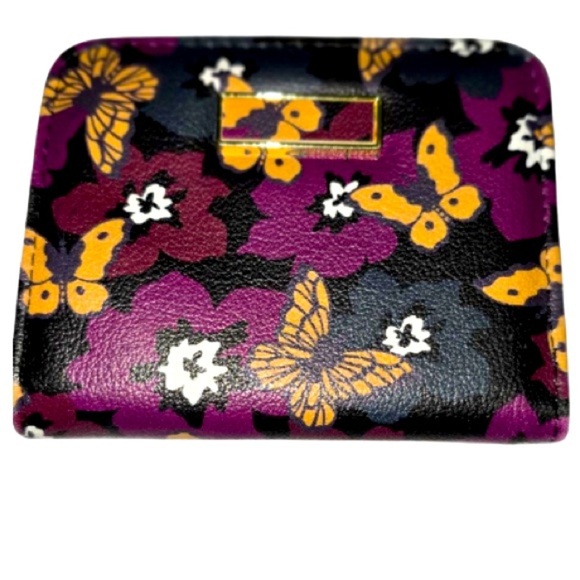 Time and Tru Small Floral & Butterfly Two-Fold Coin Holder Wallet Cute & Compact - Picture 1 of 6